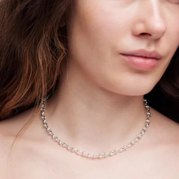 Madewell silver U-Link Chain Choker Necklace - Picture 2 of 5